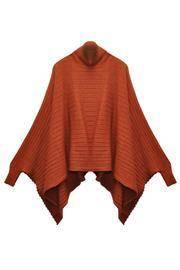  Rust Knit Poncho