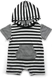  Striped Pocket Romper