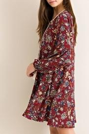 Burgundy Floral-print Dress