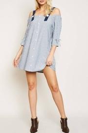  Striped Button-strap Tunic