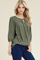  Olive Cross Top