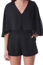  Caped Black Romper