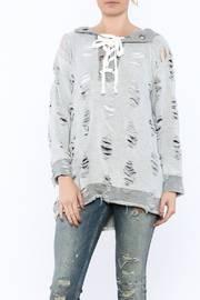  Distressed Hooded Sweater