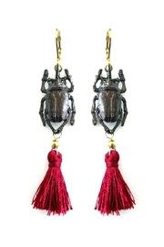 Black-beetle Tassel Earrings