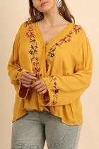  Yellow Embroidered Blouse