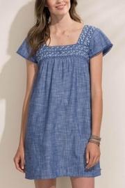  Chambray Peasant Dress