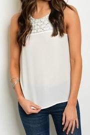  White Beaded Tank