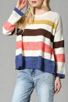  Multi Stripe Pullover Sweater