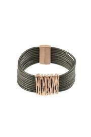  Abstract Metal Leather Bracelet