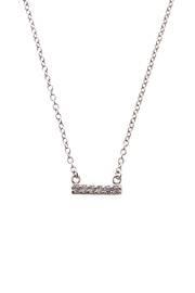  Silver Chain & Pave Bar Necklace