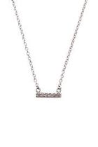  Silver Chain & Pave Bar Necklace
