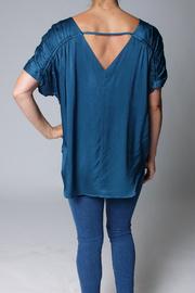  Luster V-back Shirred Top