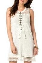  White-detailed Shift Dress
