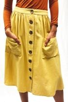  Yellow Button-front Skirt