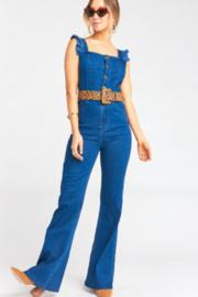  Rhea Ruffle Denim Jumpsuit