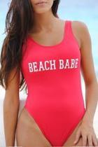  One Piece Red Swimsuit