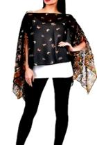  Butterfly Black Poncho