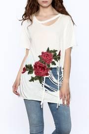  Distressed Embroidered Tee