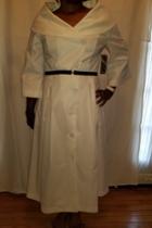  White Dress With Large Off The Shoulder Collar