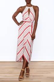  Red Stripe Sleeveless Dress