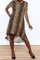  Cheetah High Low Dress