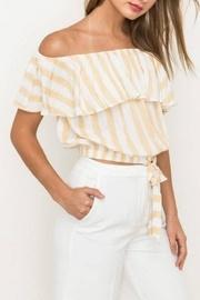  Striped Ruffle Crop