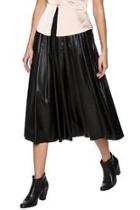  Vegan Leather Midi Skirt