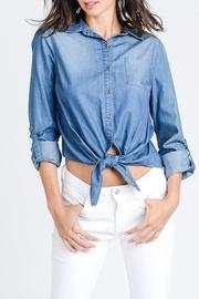  Denim Front-tie Top