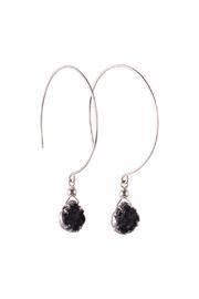  Kelly Black Druzy Hoops