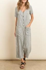  Button Down Striped Jumpsuit