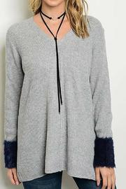  Fuzzy Cuff Sweater