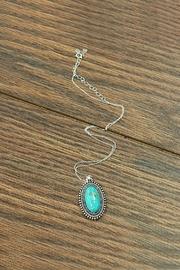  Sterling-silver-chain-necklace With Natural-turquoise-pendant
