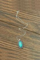  Sterling-silver-chain-necklace With Natural-turquoise-pendant