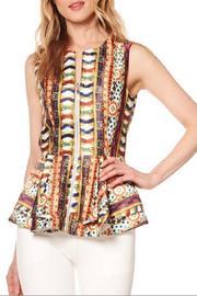  Printed Peplum Top