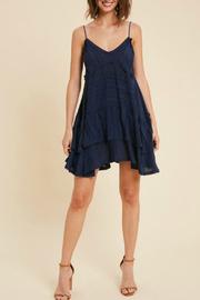  Raw Trimmed Flowy Mini Dress