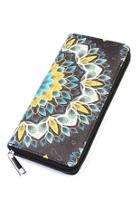  Flower-print Black Zipper-wallet