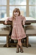  Pleated Plaid Dress