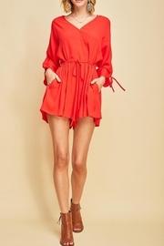 V-neck Drawstring Romper