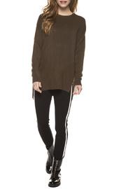  Contrast Side Stripe Legging With Zip Front