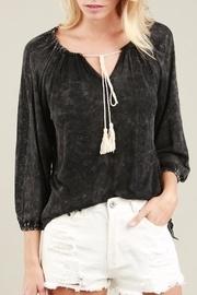  Embroidery Stone Wash Top