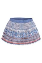  Pleated Printed Skirt