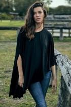  Black High-low Poncho
