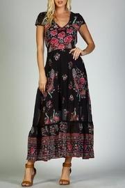  Peacock Print Maxi Dress