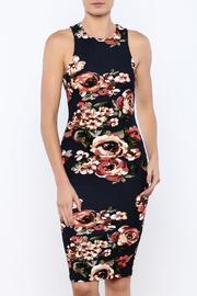 Navy Floral Bodycon Dress
