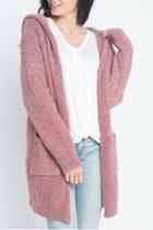  Hooded Chenille Cardigan