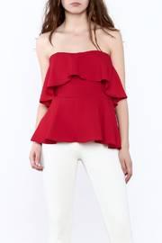 Red Peplum Tube Top