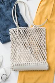  Fish Net Boho Bag W/ Leather Detail
