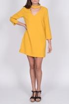  Mustard Shift Dress