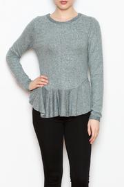  Ruffle Marled Top