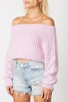  Off-the-shoulder Knit Sweater